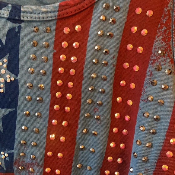 🇺🇸❤️Rhinestone Flag Tank❤️ 🇺🇸 - Picture 3 of 8